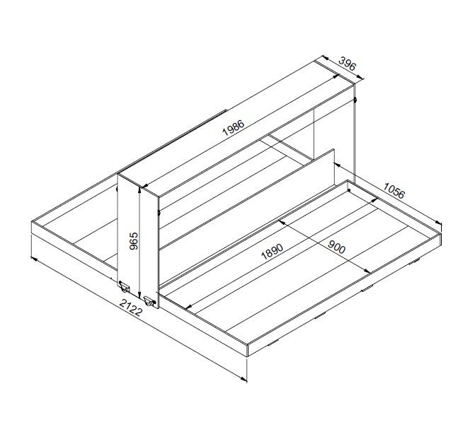 Cama Dupla Articulável Horizontal Solteiro 90 Phoenix Nogal - Art In Móveis