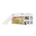 Cama Infantil com Escorregador e Cortina 90 Playground Branco - Art In Móveis