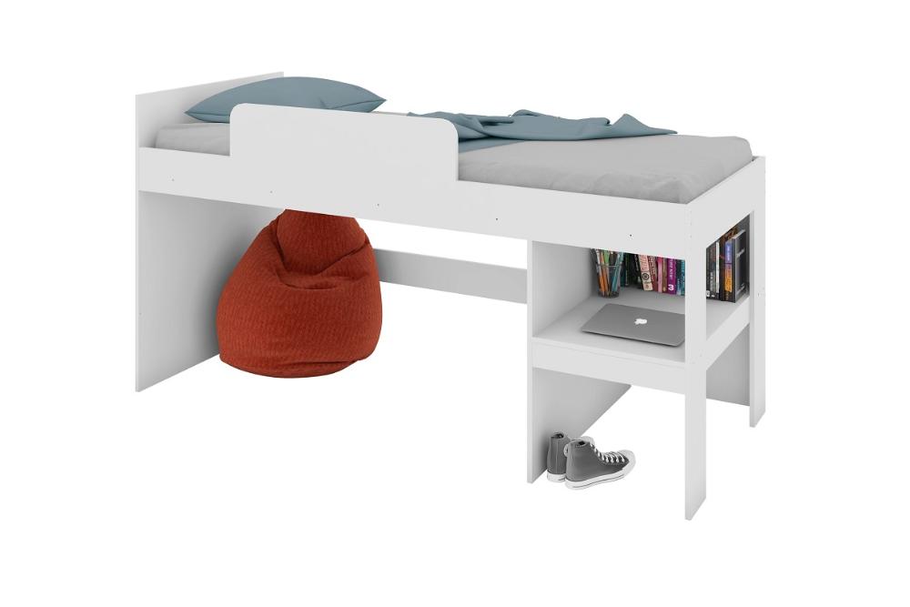 Cama Infantil com Protetor e Cortina 90 Imaginação Meu Fofinho Branco - Art In Móveis