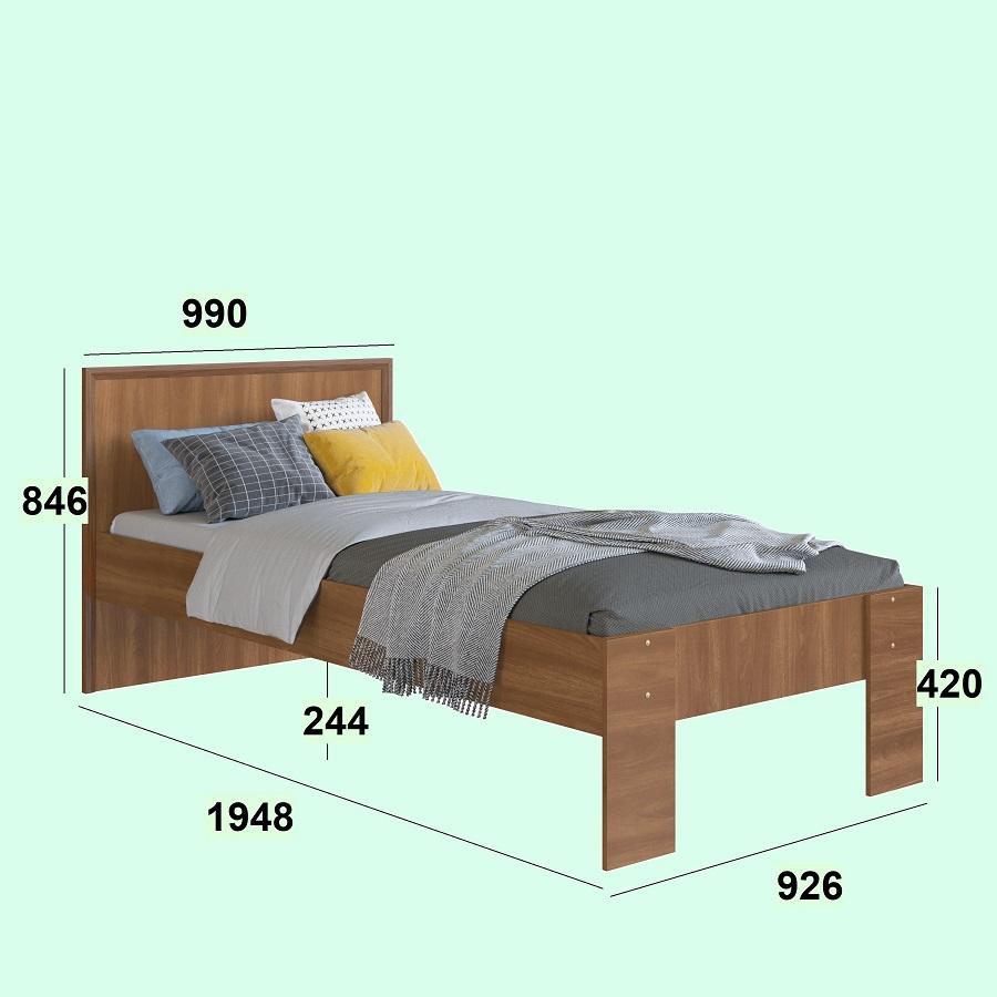 Cama Solteiro 90 Los Angeles Nogal