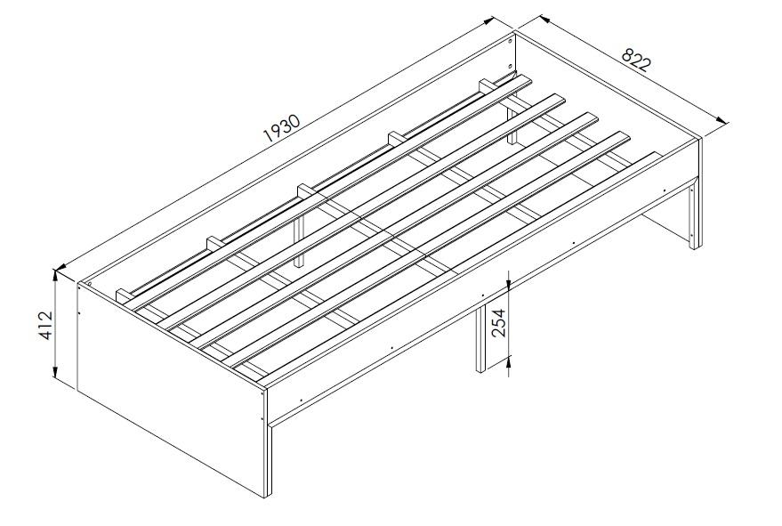 Cama Solteiro com Estrutura Aço  Artetube 193x83
