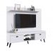 Conjunto Home Theater Rack e Painel Setubal Branco- Art In Moveis