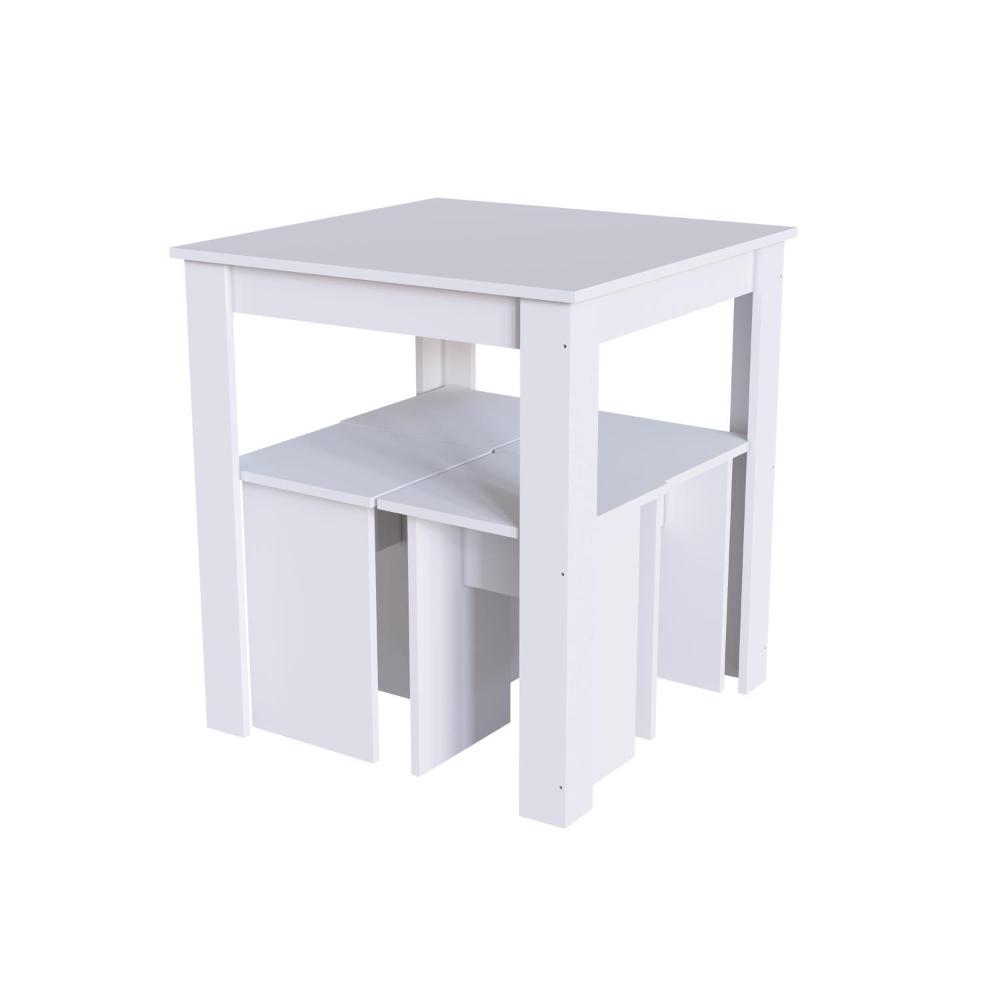 Conjunto Mesa e Banqueta Amalfi Branco - Art In Móveis