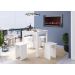 Conjunto Mesa e Banqueta Amalfi Branco - Art In Móveis