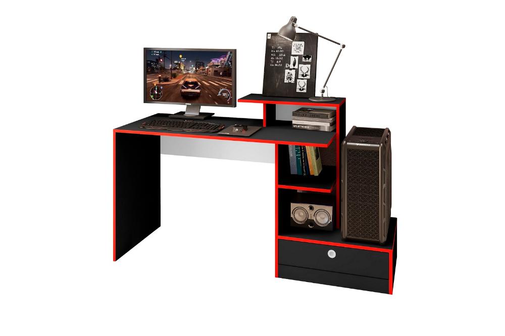 Escrivaninha Gamer com Gaveta Tech Preto
