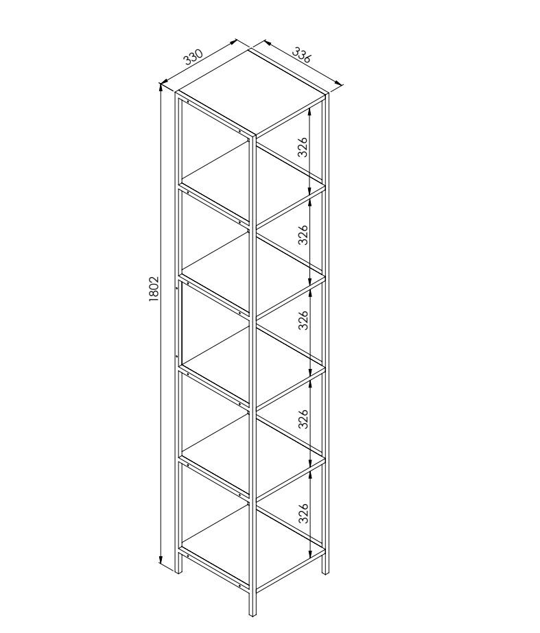 Estante c/ 6 Prateleiras com Estrutura Aço Artetube 180x33