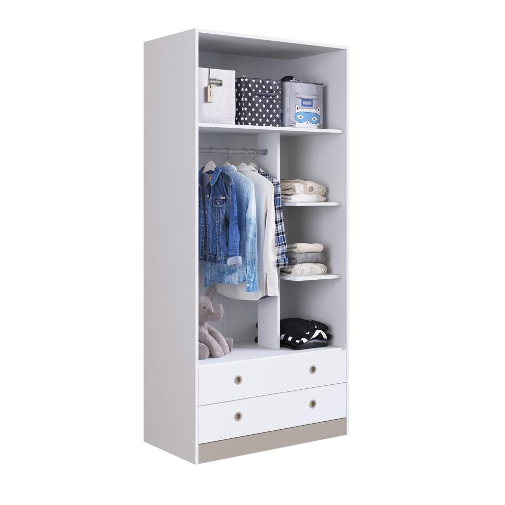 Guarda Roupas 2 Portas e 2 Gavetas Amore Branco - Art In Móveis