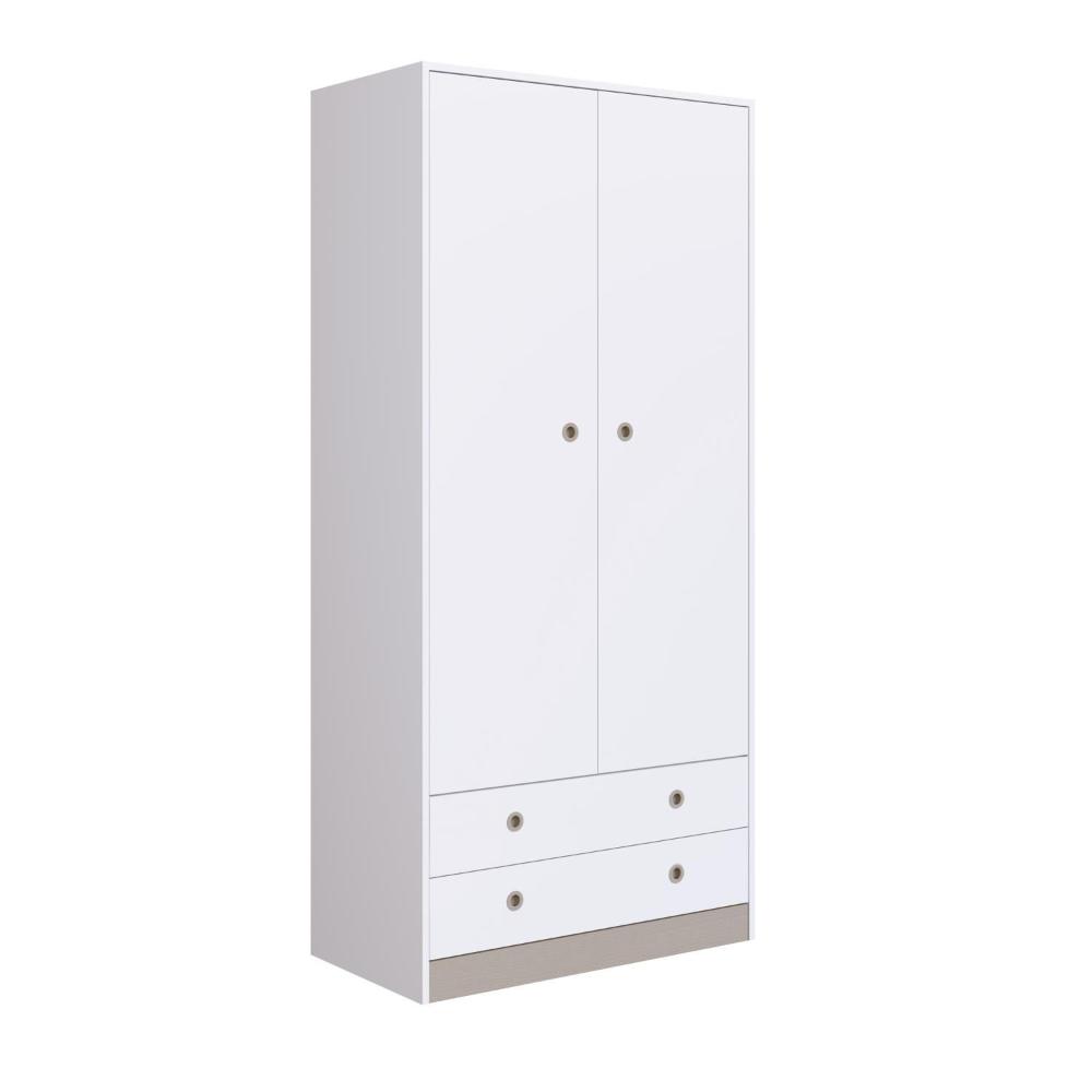 Guarda Roupas 2 Portas e 2 Gavetas Amore Branco - Art In Móveis