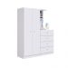 Guarda Roupas 2 Portas e Comoda 4 Gavetas Montessoriano Branco - Art In Móveis