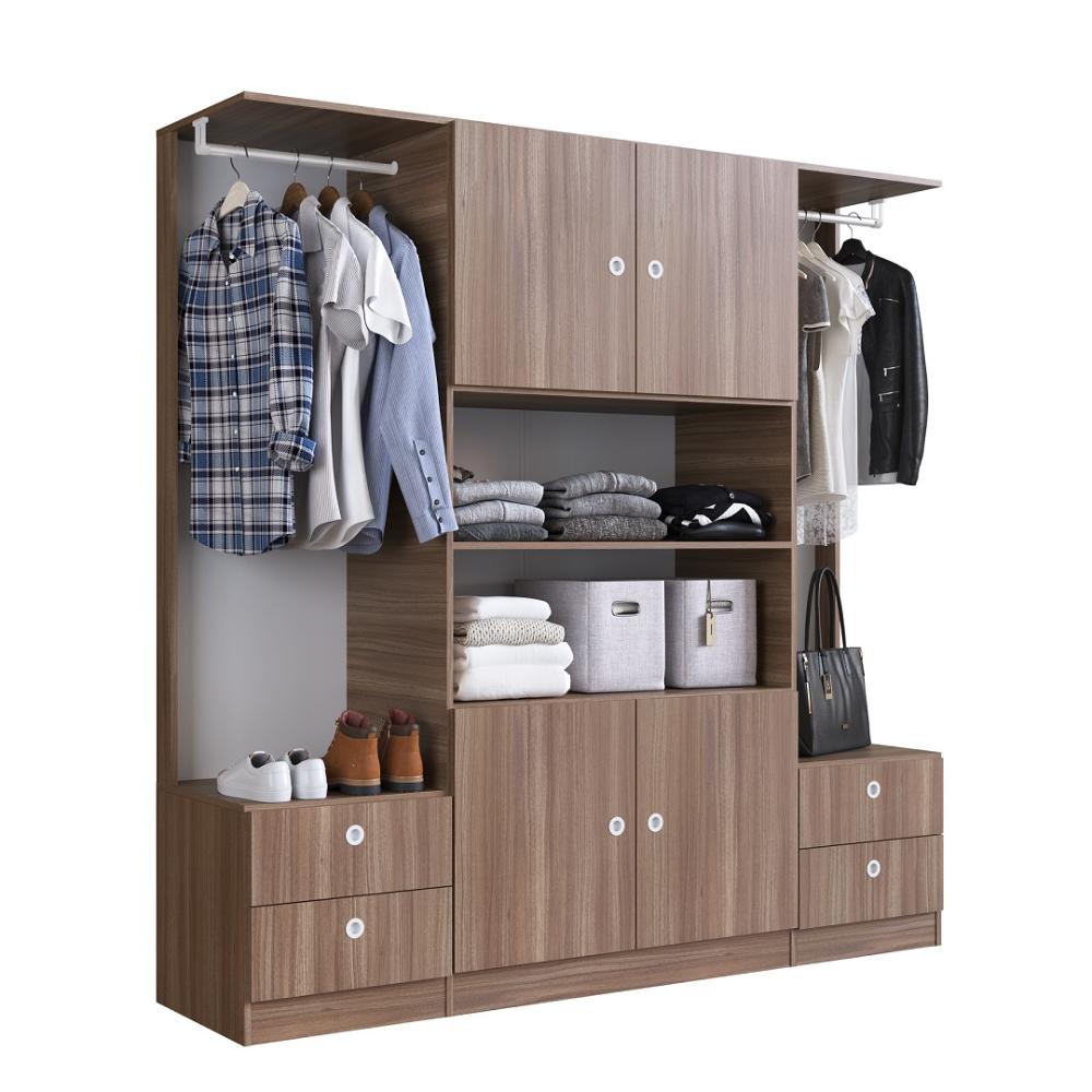 Guarda Roupas Casal 4 Portas e 4 Gavetas  e 2 cabideiros Closet Montana - Art In Móveis