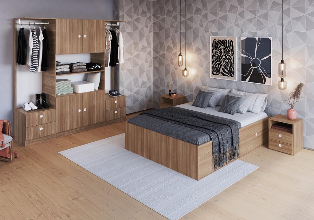Guarda Roupas Casal 4 Portas e 4 Gavetas  e 2 cabideiros Closet Montana - Art In Móveis