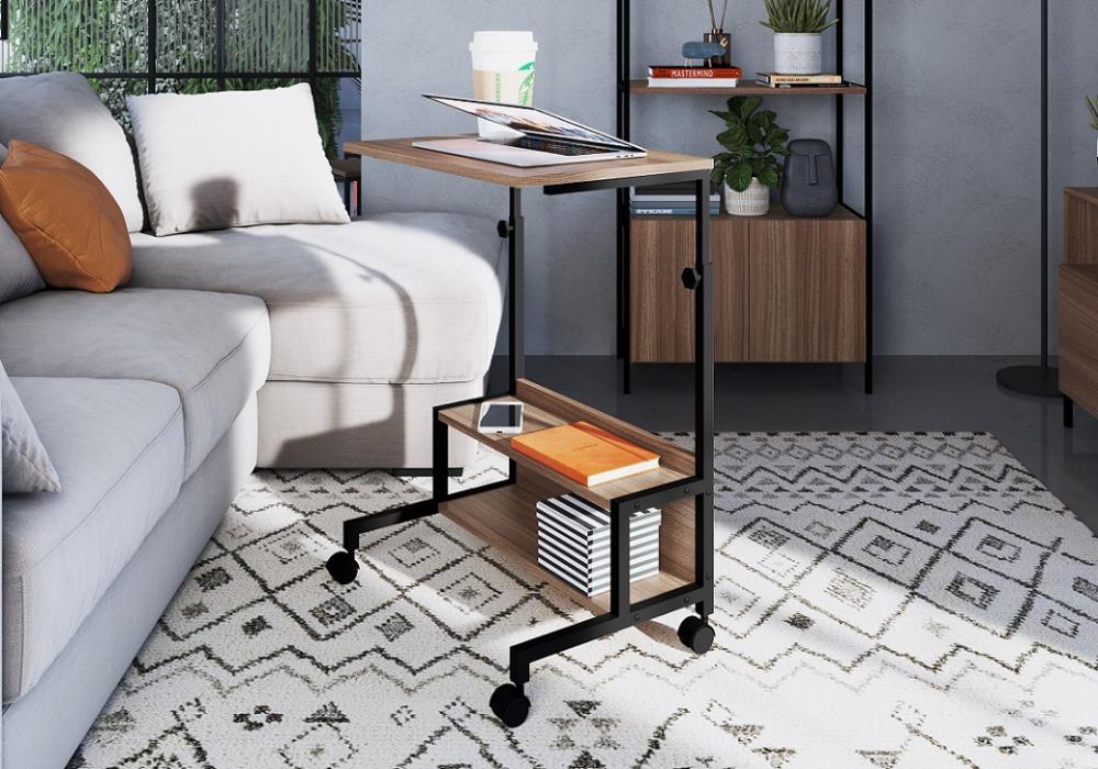 Mesa Auxiliar de Trabalho com Regulagem de Altura e Rodizios Artetube 54x36