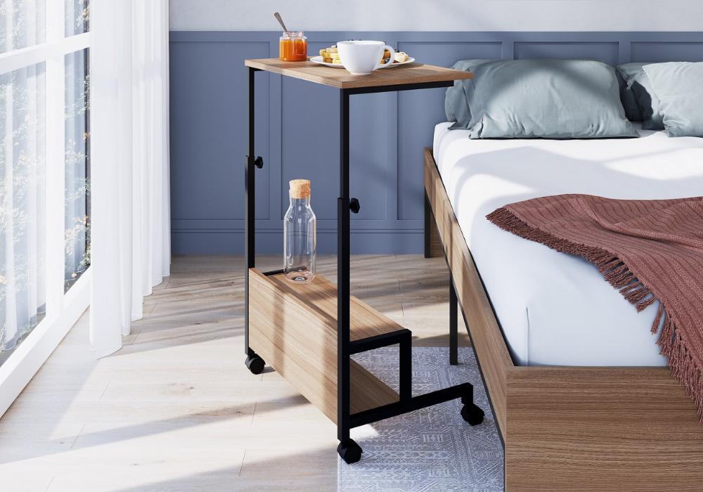 Mesa Auxiliar de Trabalho com Regulagem de Altura e Rodizios Artetube 54x36