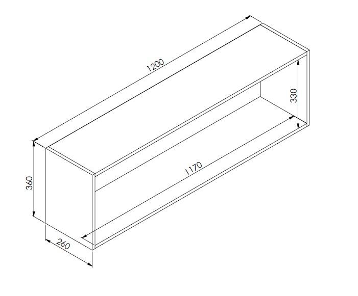 Nicho Parede Horizontal Organizador Multiuso Funcionale Preto - Art In Móveis