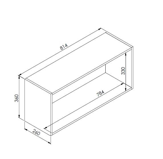 Nicho Parede Horizontal Organizador Multiuso Funcionale Preto - Art In Móveis
