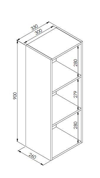 Nicho Vertical Organizador Multiuso Funcionale Preto - Art In Móveis