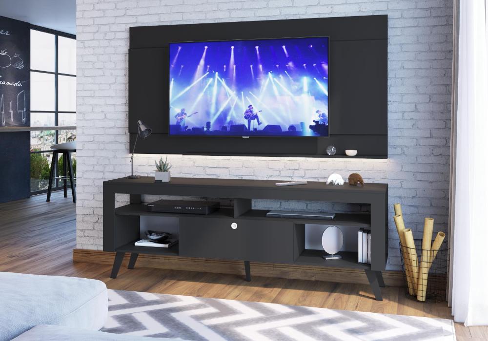 Painel Parede Tv  até 70'' Seattle Preto - Art In Moveis