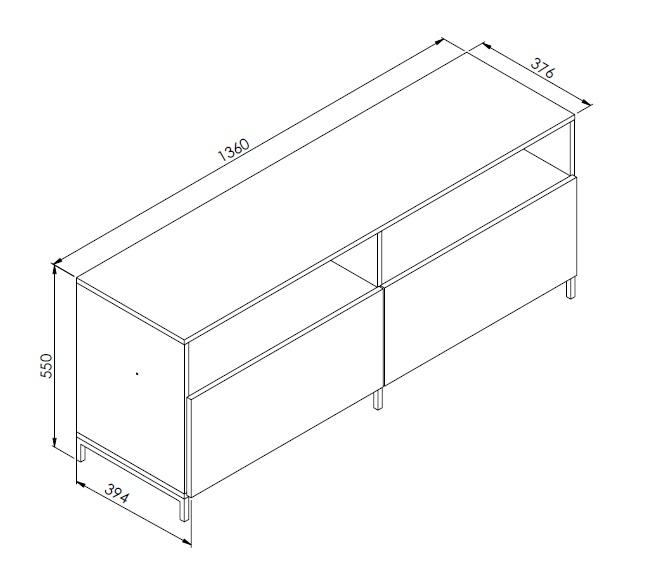 Rack para TV ate 55  Artetube 136x56