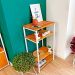Aparador de Ferro e Madeira Style Slim Industrial Carvalho e Branco