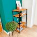 Aparador de Ferro e Madeira Style Slim Industrial Carvalho e Preto