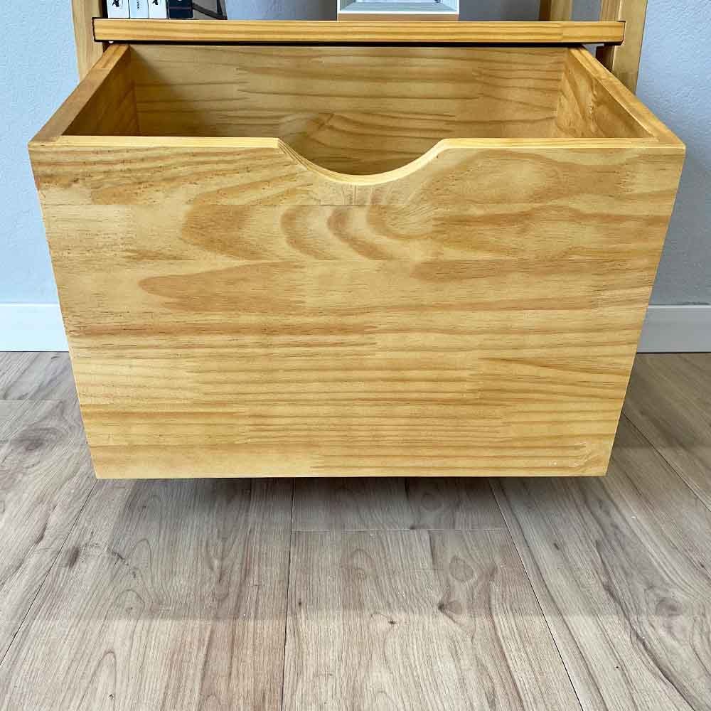 Aparador de Madeira Pinus Linea de 3 Prateleiras Slim com 1 Gaveta Nozes