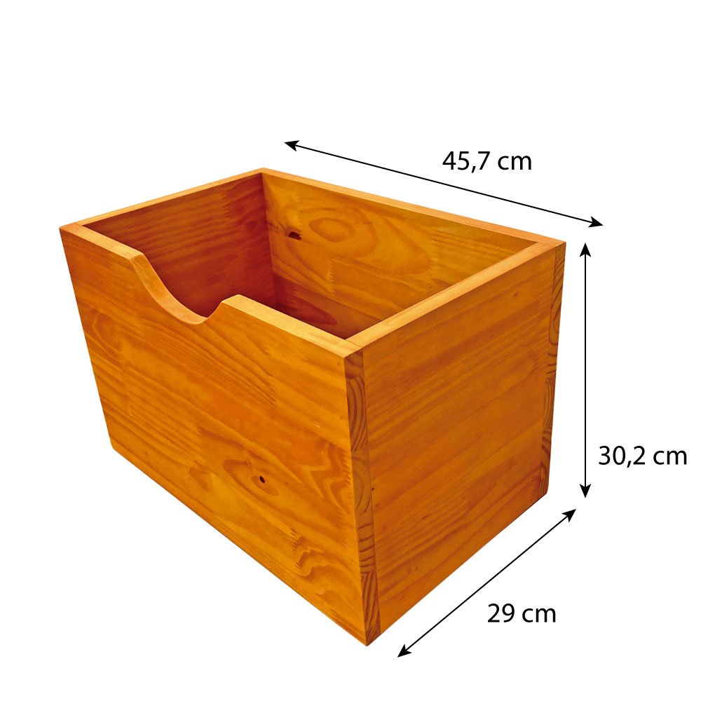 Aparador de Madeira Pinus Linea de 3 Prateleiras Slim com 1 Gaveta Nozes