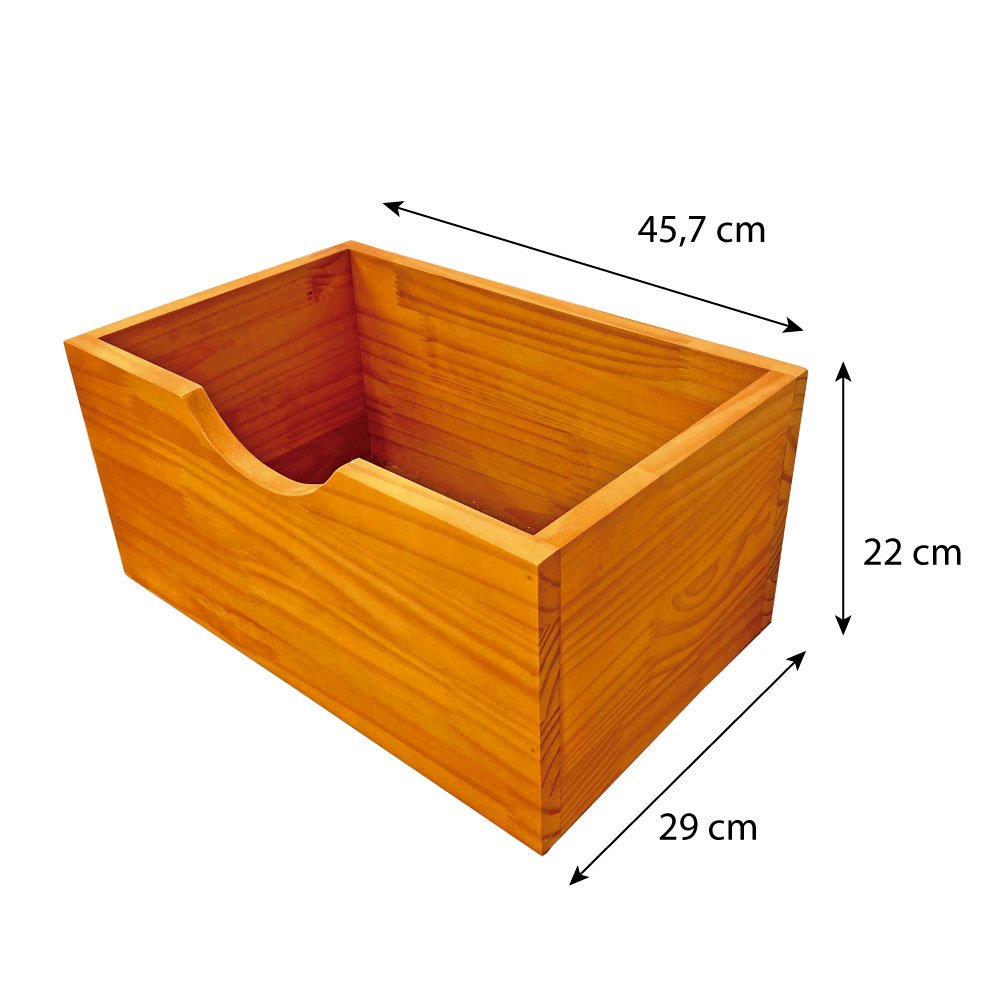 Aparador de Madeira Pinus Linea de 4 Prateleiras Slim com Gaveta Nozes
