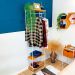 Arara Armário Modular Industrial Slim de Ferro e Madeira Carvalho e Branco