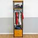 Arara de Roupas de Ferro e Madeira Middle Style Industrial Slim com 1 Gaveteiro Nozes e Preto