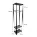 Arara de Roupas de Ferro e Madeira Middle Style Industrial Slim com 1 Gaveteiro Nozes e Preto