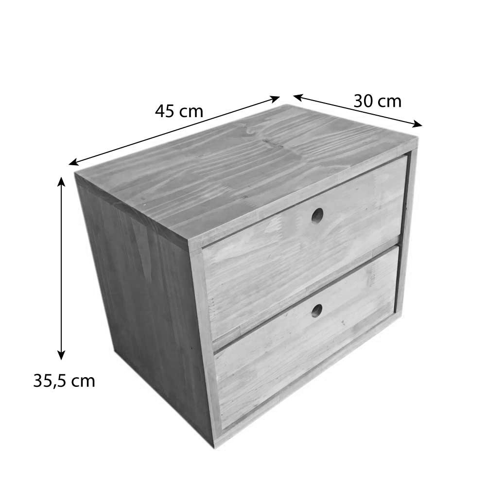 Arara de Roupas de Madeira e Ferro Middle Style Industrial Ample com 2 Gaveteiros Nozes e Preto