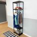 Arara de Roupas de Madeira e Ferro Middle Style Industrial Slim Tabaco e Preto