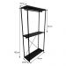 Arara de Roupas de Madeira e Ferro Twice Style Industrial Ample Tabaco e Preto