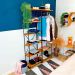Armário Arara Industrial Closet Completo Modular Slim de Ferro e Madeira  Carvalho e Preto