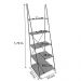 Estante Escada Torre de Ferro e Madeira Industrial Slim 5 Prateleiras Natural e Preta