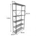Estante Style de Ferro e Madeira Ample 6 Prateleiras com 2 Gaveteiros Industrial Natural e Branco