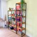 Estante Style de Ferro e Madeira Dual 5 e 6 Prateleiras Industrial Nozes e Preto