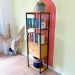 Estante Style de Ferro e Madeira Slim 5 Prateleiras com 1 Gaveteiro Industrial Nozes e Preto