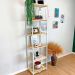 Estante Style de Ferro e Madeira Slim 6 Prateleiras Industrial Natural e Branco