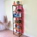 Estante Style de Ferro e Madeira Slim 6 Prateleiras Industrial Nozes e Preto