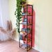 Estante Style de Ferro e Madeira Slim 6 Prateleiras Industrial Nozes e Preto