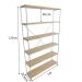 Estante de Ferro e Madeira Industrial Ample 6 Prateleiras Natural e Branco