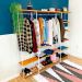 Guarda-Roupas Industrial de Ferro e Madeira Closet Modular Carvalho e Branco