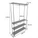 Guarda-Roupas Industrial de Ferro e Madeira Closet Modular Carvalho e Branco