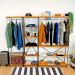 Guarda-Roupas Industrial de Ferro e Madeira Closet Modular Carvalho e Preto