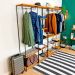 Guarda-Roupas Industrial de Ferro e Madeira Closet Modular Carvalho e Preto