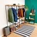 Guarda-Roupas Industrial de Ferro e Madeira Closet Modular Carvalho e Preto