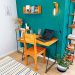Home Office Escrivaninha e Aparador Slim Industrial de Ferro e Madeira  Carvalho e Preto
