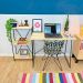 Home Office Escrivaninha e Aparador Slim Industrial de Ferro e Madeira  Natural e Preto