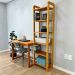 Home Office Escrivaninha e Estante de Madeira Pinus Linea Slim Carvalho